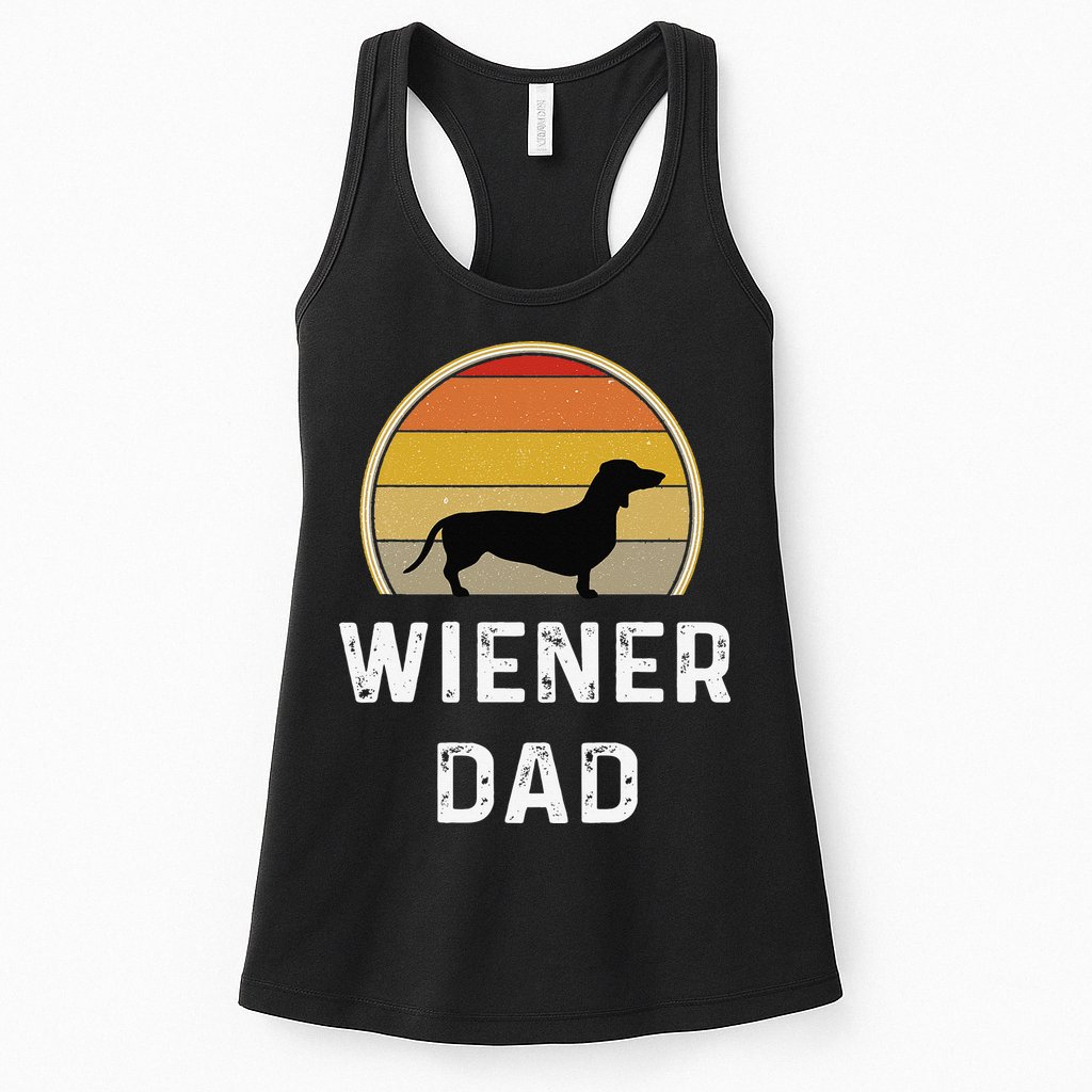 Dog Dad Gift Retro Vintage Dachshund Puppy Womens Tank Top