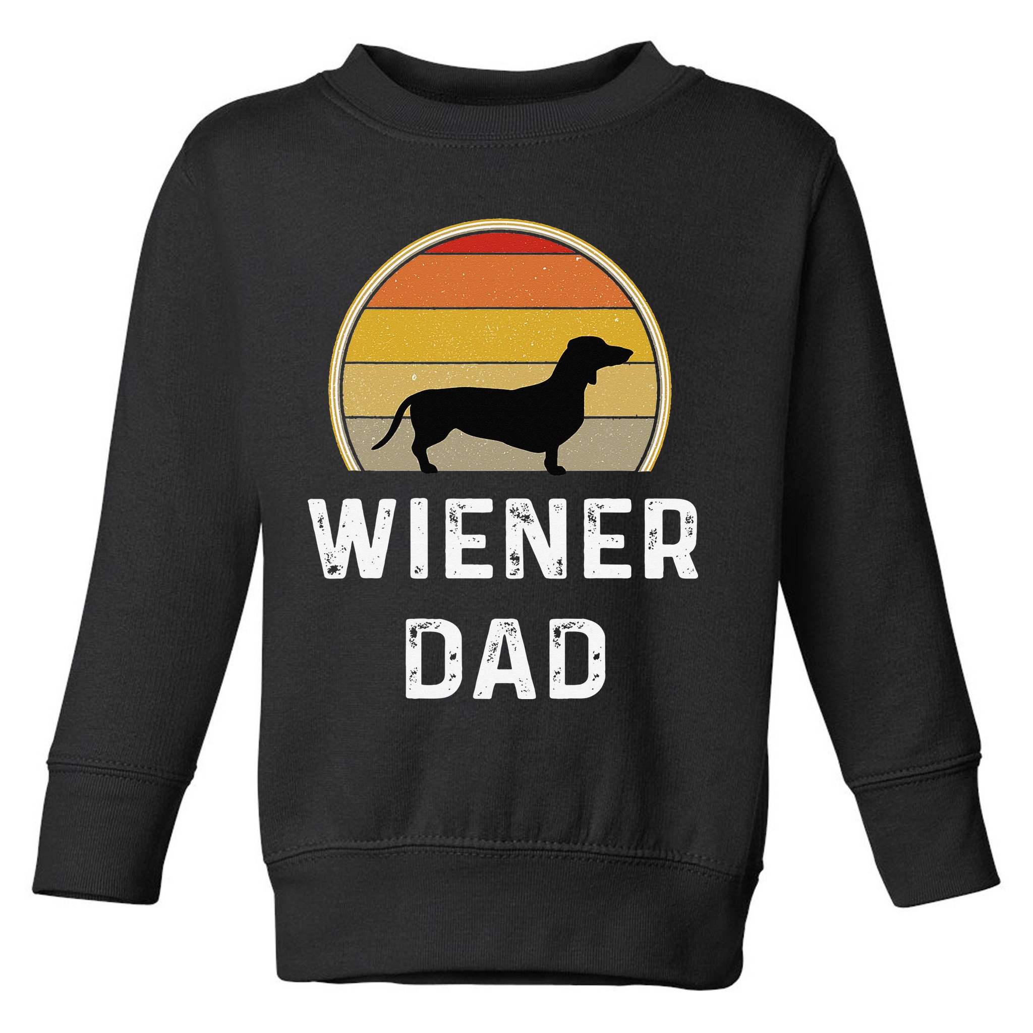 Dog Dad Gift Retro Vintage Dachshund Puppy Toddler Sweatshirt