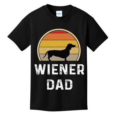 Dog Dad Gift Retro Vintage Dachshund Puppy Kids T-Shirt
