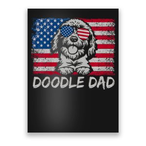 Doodle Dad Goldendoodle Dog American Flag 4th Of July Poster