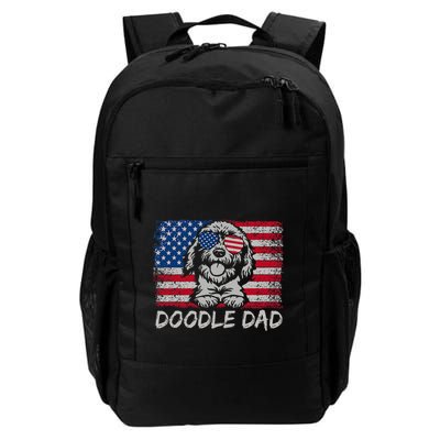 Doodle Dad Goldendoodle Dog American Flag 4th Of July Backpack