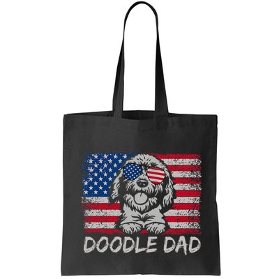 Doodle Dad Goldendoodle Dog American Flag 4th Of July Bag