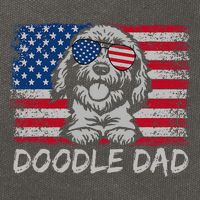 Doodle Dad Goldendoodle Dog American Flag 4th Of July Cotton Canvas Backpack
