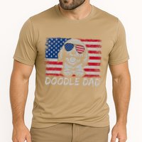 Doodle Dad Goldendoodle Dog American Flag 4th Of July Cooling Performance Crew T-Shirt