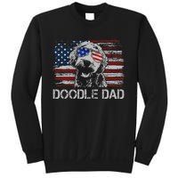 Doodle Dad Goldendoodle Dog American Flag 4th Of July Sweatshirt