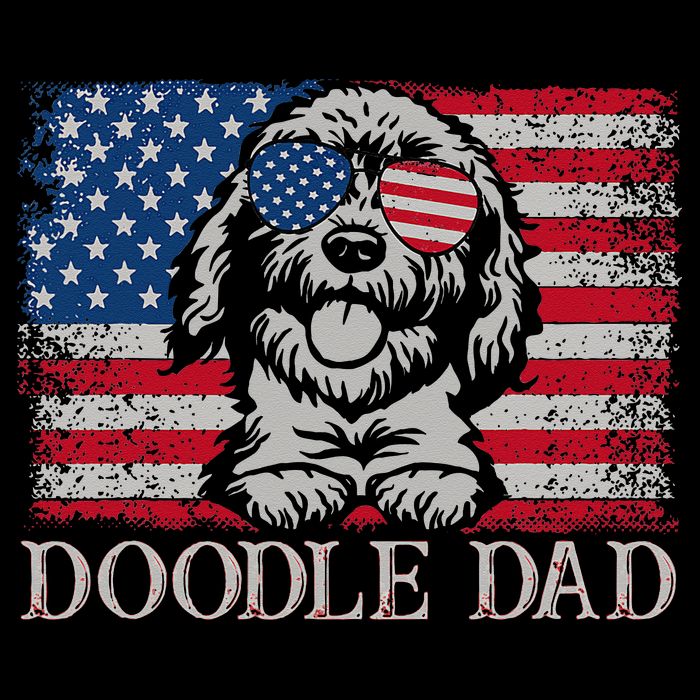 Doodle Dad Goldendoodle Dog American Flag 4th of July Impact Tech Backpack