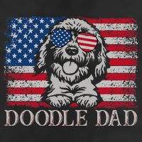Doodle Dad Goldendoodle Dog American Flag 4th of July 11oz C Handle Ceramic Mug