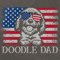 Doodle Dad Goldendoodle Dog American Flag 4th of July Cotton Canvas Backpack