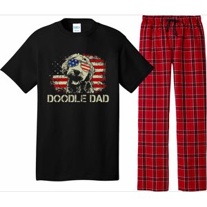 Doodle Dad Goldendoodle American Flag 4th Of July Dog Lover Pajama Set