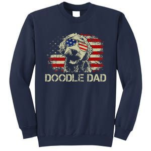 Doodle Dad Goldendoodle American Flag 4th Of July Dog Lover Sweatshirt