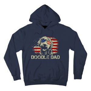 Doodle Dad Goldendoodle American Flag 4th Of July Dog Lover Tall Hoodie