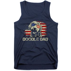 Doodle Dad Goldendoodle American Flag 4th Of July Dog Lover Tank Top