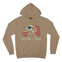 Doodle Dad Goldendoodle American Flag 4th Of July Dog Lover Hoodie