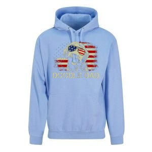 Doodle Dad Goldendoodle American Flag 4th Of July Dog Lover Unisex Surf Hoodie