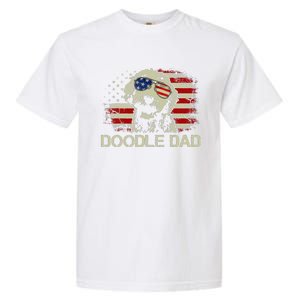 Doodle Dad Goldendoodle American Flag 4th Of July Dog Lover Garment-Dyed Heavyweight T-Shirt