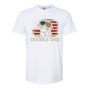 Doodle Dad Goldendoodle American Flag 4th Of July Dog Lover Softstyle CVC T-Shirt