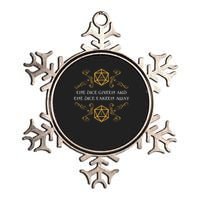 D20 Dice Giveth And Taketh Away Funny Nerdy Metallic Star Ornament