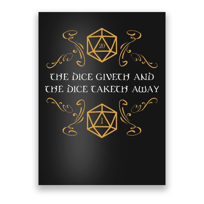 D20 Dice Giveth And Taketh Away Funny Nerdy Poster