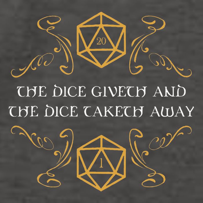 D20 Dice Giveth And Taketh Away Funny Nerdy Vector Backpack