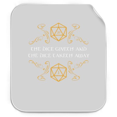 D20 Dice Giveth And Taketh Away Funny Nerdy Permanent Decal Sticker