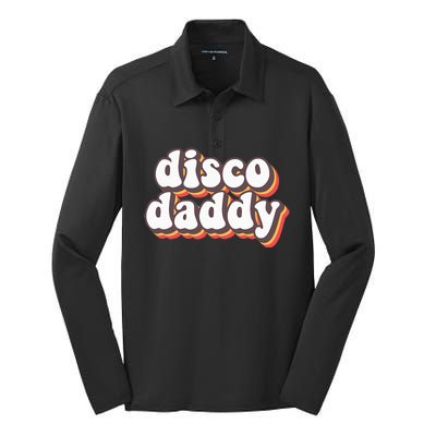 Disco Daddy Groovy Retro Hippie 70s Disco Silk Touch Performance Long Sleeve Polo