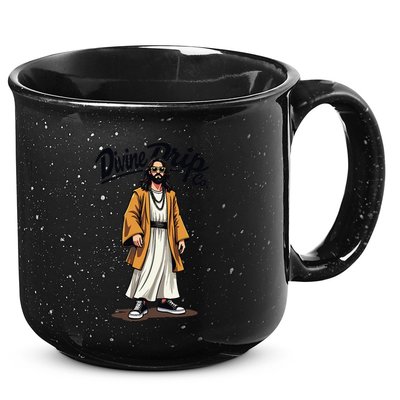 Divine Drip Gen Z Slang Funny Jesus Meme Design .Png 15oz Campfire Ceramic Mug