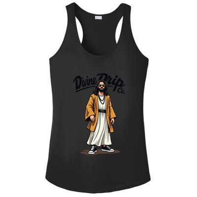 Divine Drip Gen Z Slang Funny Jesus Meme Design .Png Ladies PosiCharge Competitor Racerback Tank