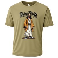 Divine Drip Gen Z Slang Funny Jesus Meme Design .Png Cooling Performance Crew T-Shirt