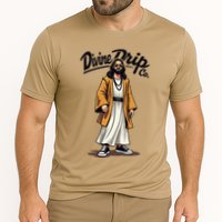 Divine Drip Gen Z Slang Funny Jesus Meme Design .Png Cooling Performance Crew T-Shirt
