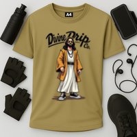 Divine Drip Gen Z Slang Funny Jesus Meme Design .Png Cooling Performance Crew T-Shirt