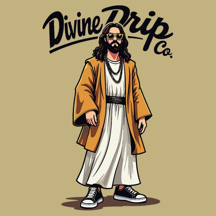 Divine Drip Gen Z Slang Funny Jesus Meme Design .Png Cooling Performance Crew T-Shirt