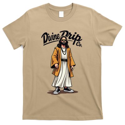 Divine Drip Gen Z Slang Funny Jesus Meme Design .Png T-Shirt