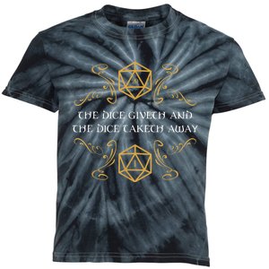 D20 Dice Giveth And Taketh Away Funny Nerdy Kids Tie-Dye T-Shirt