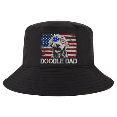 Doodle Dad Goldendoodle Dog American Flag 4th Of July Cool Comfort Performance Bucket Hat