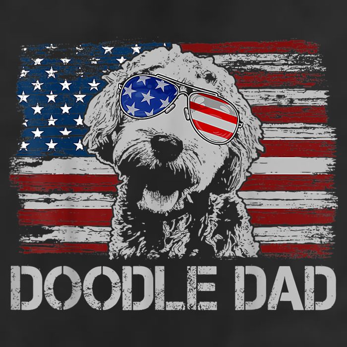 Doodle Dad Goldendoodle Dog American Flag 4th Of July Adult Drive Performance Visor