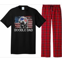 Doodle Dad Goldendoodle Dog American Flag 4th Of July Pajama Set