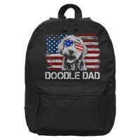Doodle Dad Goldendoodle Dog American Flag 4th Of July 16 in Basic Backpack