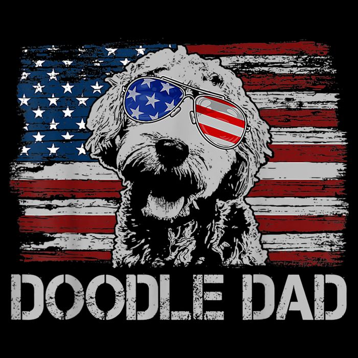 Doodle Dad Goldendoodle Dog American Flag 4th Of July 16 in Basic Backpack
