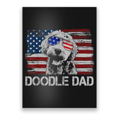 Doodle Dad Goldendoodle Dog American Flag 4th Of July Poster
