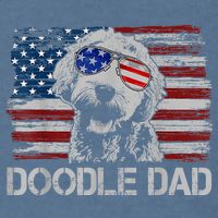 Doodle Dad Goldendoodle Dog American Flag 4th Of July Garment-Dyed Sweatshirt