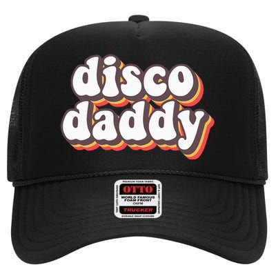 Disco Daddy Groovy Retro Hippie 70s Disco Outfits For Men High Crown Mesh Back Trucker Hat