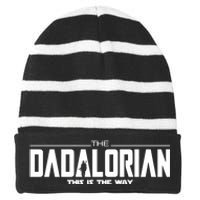 Dadalorian Dad Husband Gift FatherS Day Striped Beanie with Solid Band