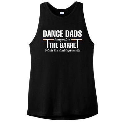 Dance Dads Hang Out At The Barre Funny Proud Dad Ladies PosiCharge Tri-Blend Wicking Tank