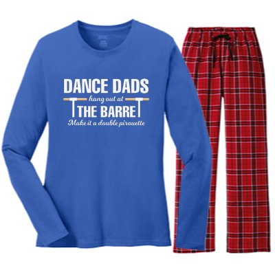 Dance Dads Hang Out At The Barre Funny Proud Dad Women's Long Sleeve Flannel Pajama Set 