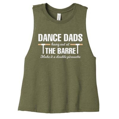 Dance Dads Hang Out At The Barre Funny Proud Dad Women's Racerback Cropped Tank