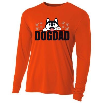 Dog Dad Husky Lovers For Men Huskies Funny Husky Cooling Performance Long Sleeve Crew