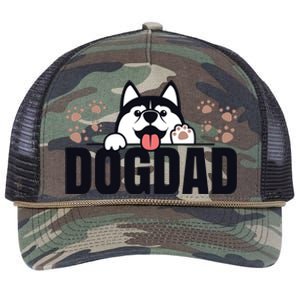 Dog Dad Husky Lovers For Men Huskies Funny Husky Retro Rope Trucker Hat Cap