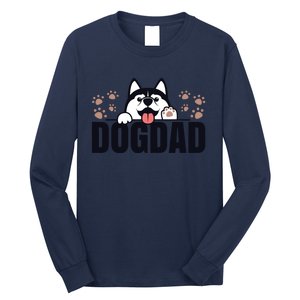 Dog Dad Husky Lovers For Men Huskies Funny Husky Long Sleeve Shirt