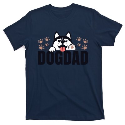 Dog Dad Husky Lovers For Men Huskies Funny Husky T-Shirt