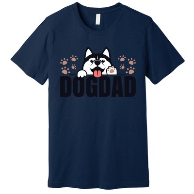 Dog Dad Husky Lovers For Men Huskies Funny Husky Premium T-Shirt